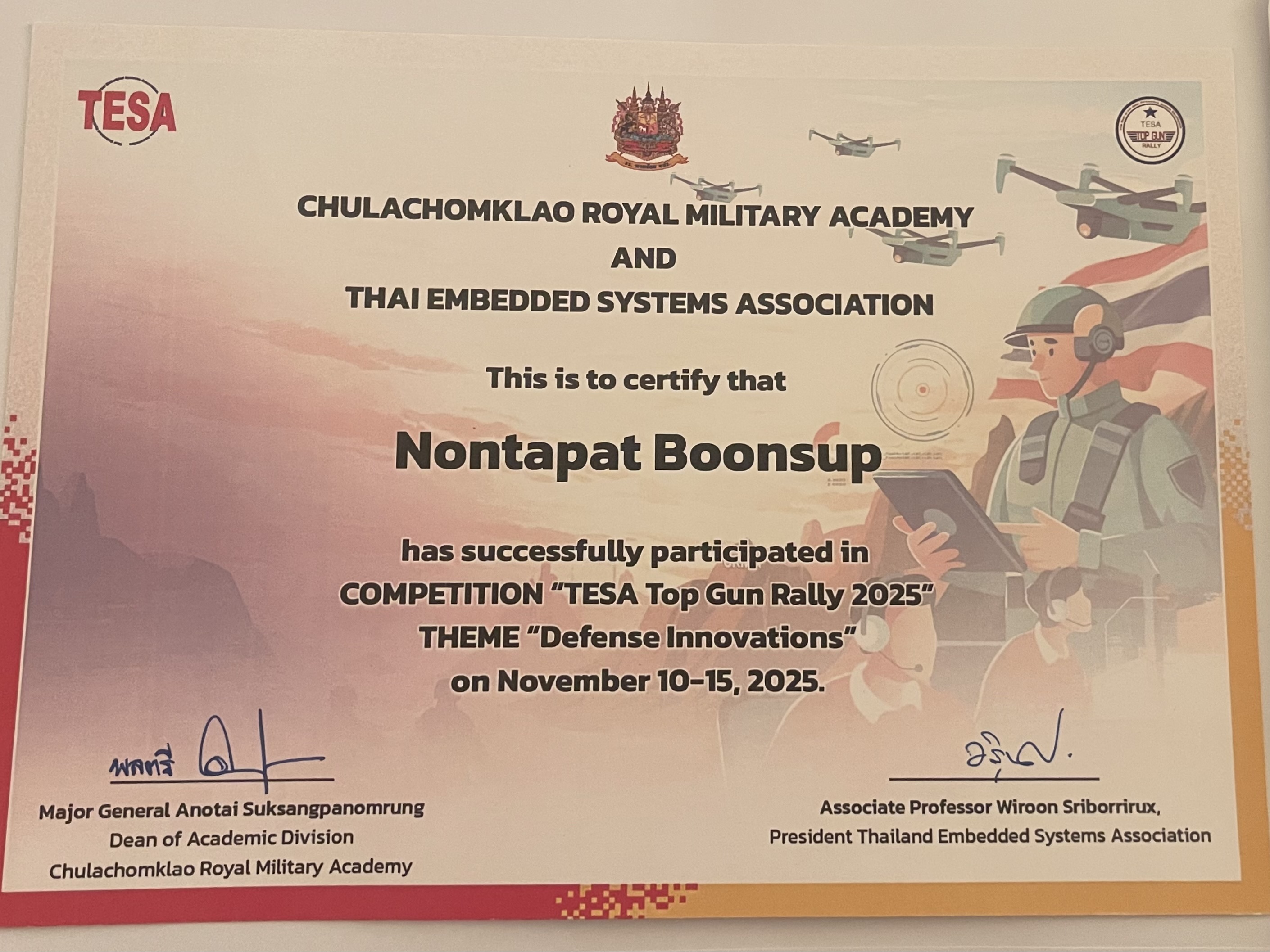 TESA Certificate